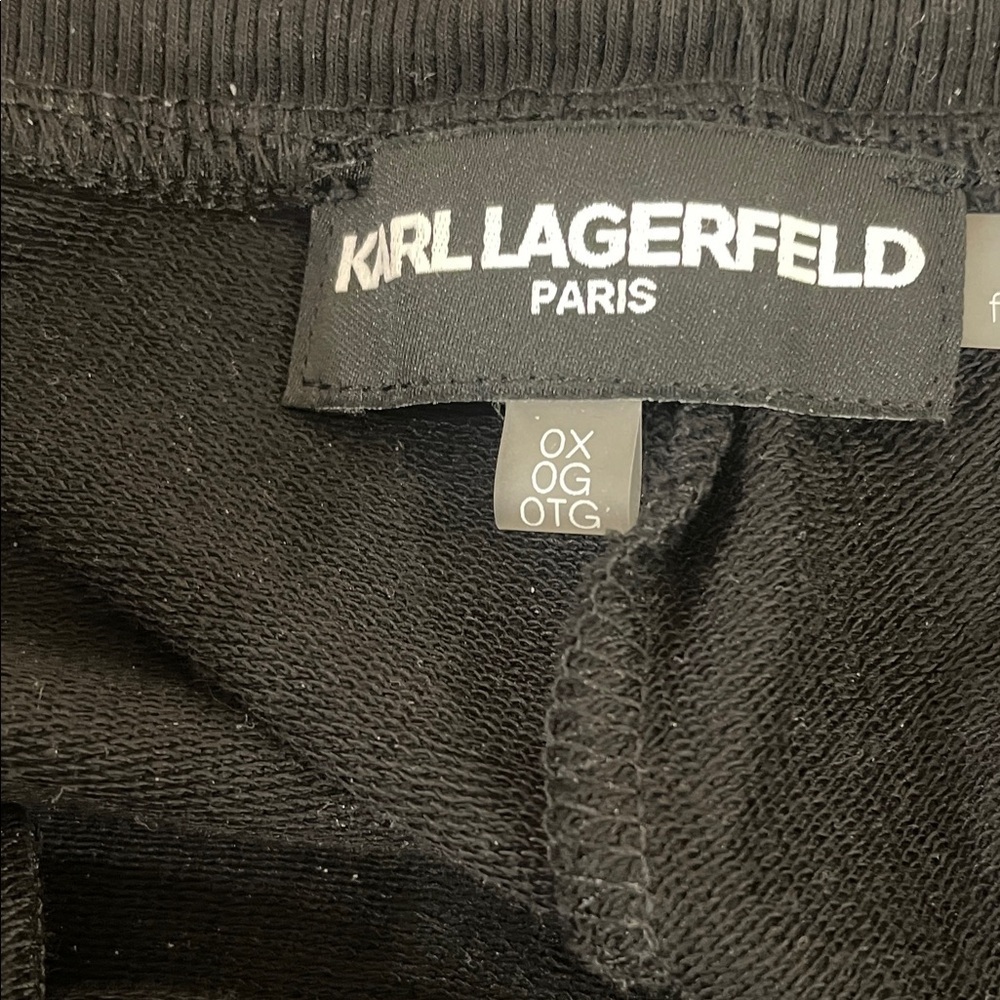 Karl Lagerfeld Paris Black Faux-Pearl Embellished Jogger Pants Size OX (x-large) - Picture 2 of 11